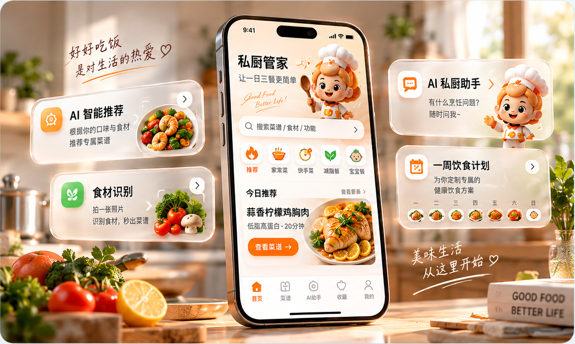 私厨管家APP移动端产品体验主视觉
