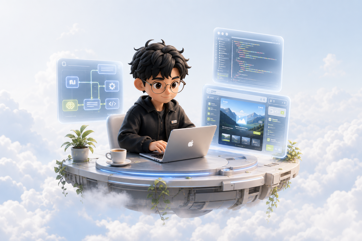设计师在云端使用 AI 工作流与前端开发面板